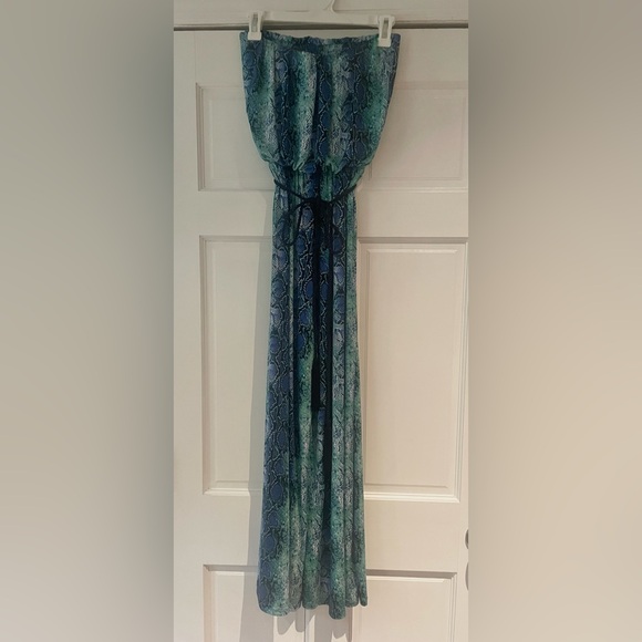 Ariella snakeskin print strapless jumpsuit - Picture 1 of 5